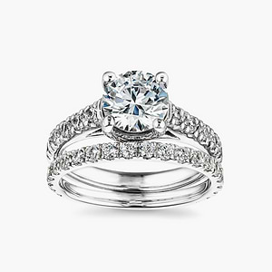 Meg Lab Grown Diamond Classic Prong Cathedral Wedding Set
