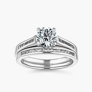Hazel Lab Grown Diamond Cathedral Channel Wedding Set