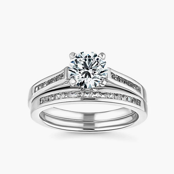 Hazel Lab Grown Diamond Cathedral Channel Wedding Set