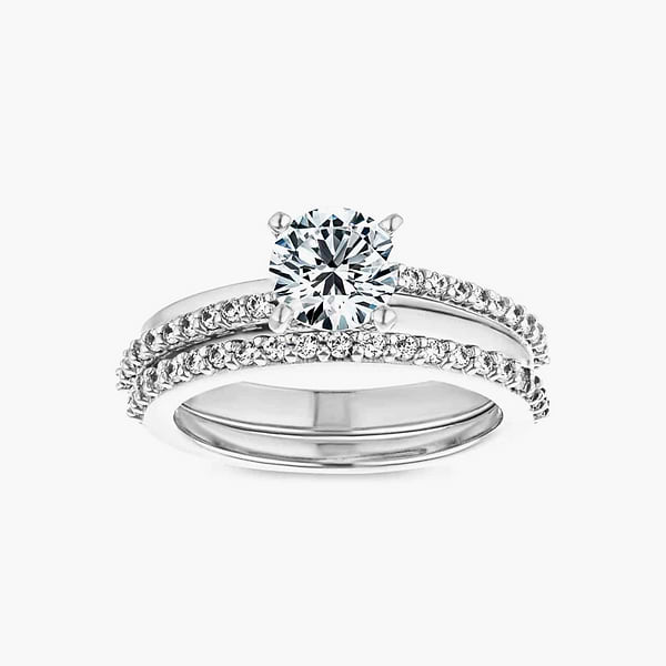 Avery Lab Grown Diamond Double Row Wedding Set