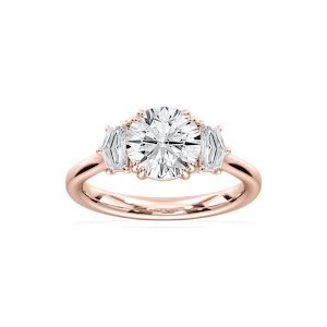 Cadyn 2 ½ ctw Round Lab Grown Diamond Double Prong Three Stone Engagement Ring