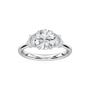 Cadyn 2 ½ ctw Round Lab Grown Diamond Double Prong Three Stone Engagement Ring