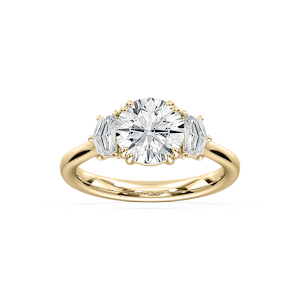 Cadyn 2 ½ ctw Round Lab Grown Diamond Double Prong Three Stone Engagement Ring