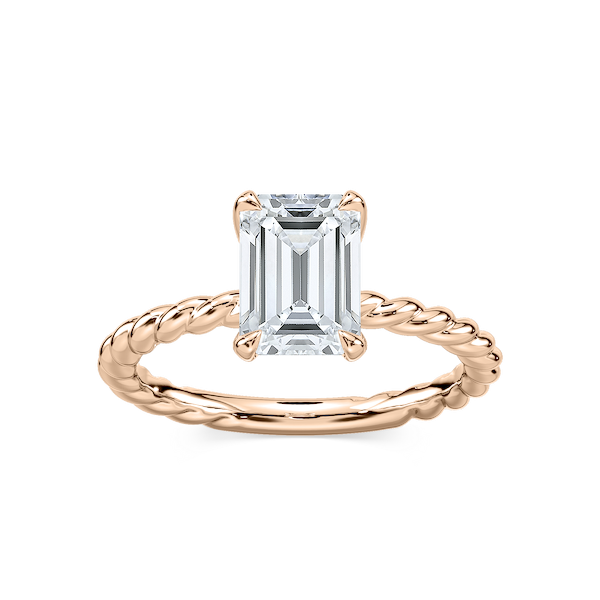 Cali Emerald Lab Grown Diamond Rope Solitaire Engagement Ring