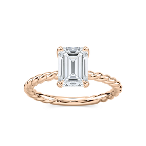 Cali Emerald Lab Grown Diamond Rope Solitaire Engagement Ring