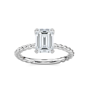 Cali Emerald Lab Grown Diamond Rope Solitaire Engagement Ring