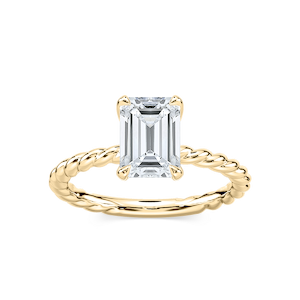 Cali Emerald Lab Grown Diamond Rope Solitaire Engagement Ring