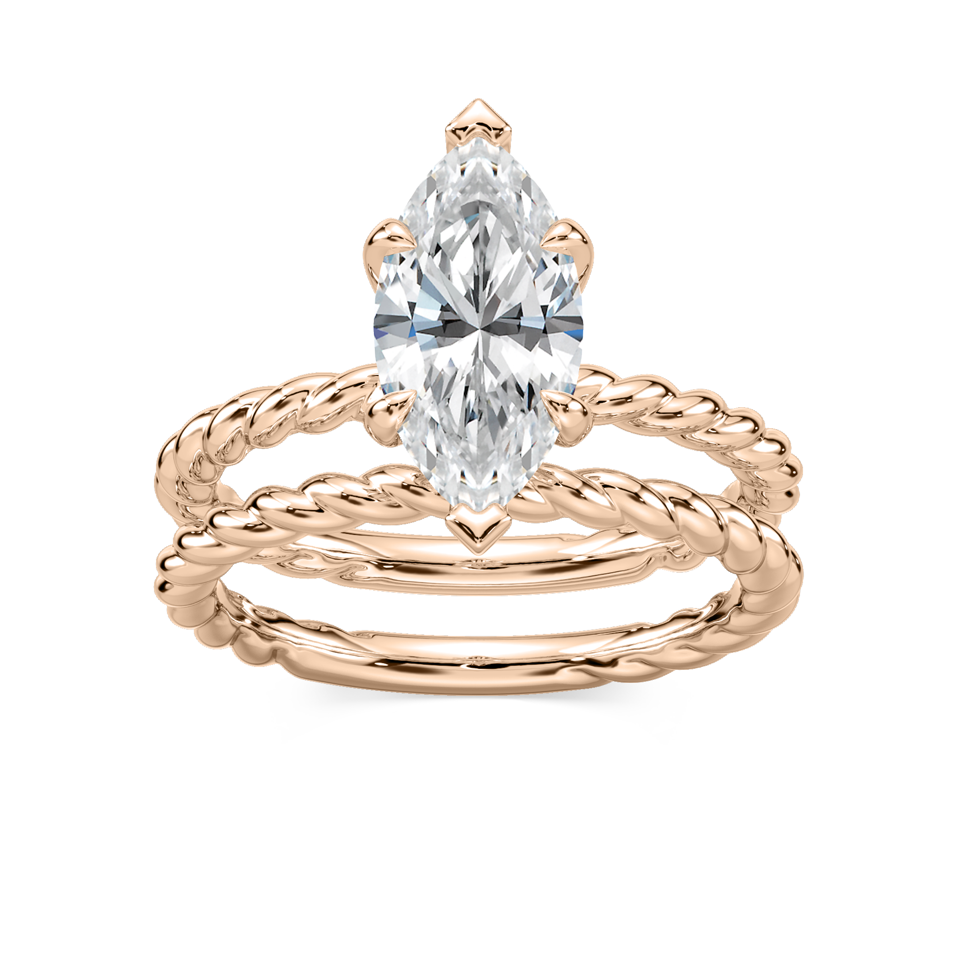 Cali Marquise Lab Grown Diamond Rope Solitaire Engagement Ring