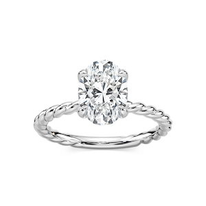 Cali Oval Lab Grown Diamond Rope Solitaire Engagement Ring