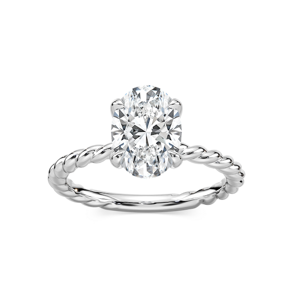 Cali Oval Lab Grown Diamond Rope Solitaire Engagement Ring