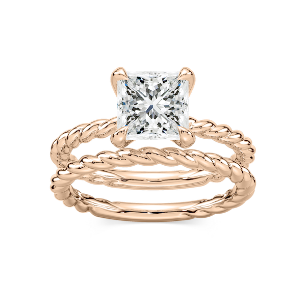 Cali Princess Lab Grown Diamond Rope Solitaire Engagement Ring