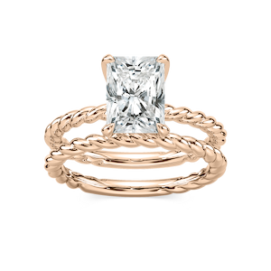 Cali Radiant Lab Grown Diamond Rope Solitaire Engagement Ring