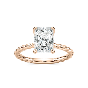 Cali Radiant Lab Grown Diamond Rope Solitaire Engagement Ring