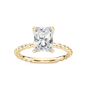 Cali Radiant Lab Grown Diamond Rope Solitaire Engagement Ring