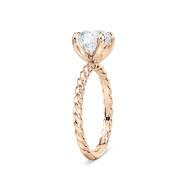Cali Round Lab Grown Diamond Rope Solitaire Engagement Ring