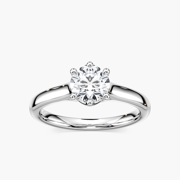 Calista Round Lab Grown Diamond Six Prong Solitaire Engagement Ring