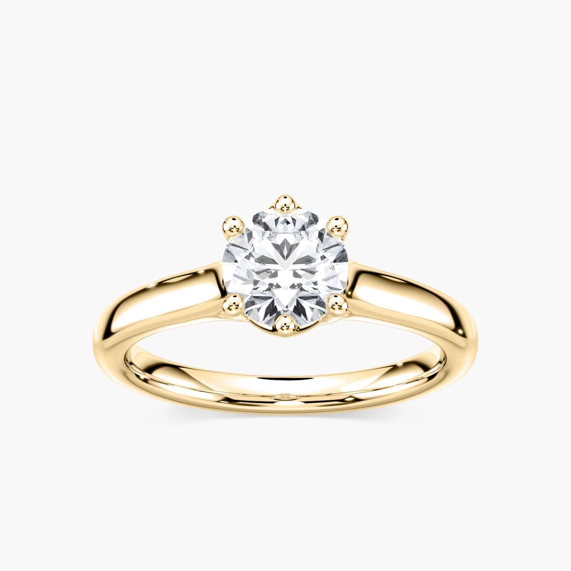 Calista Round Lab Grown Diamond Six Prong Solitaire Engagement Ring