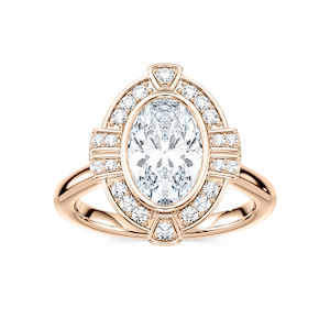 Calla Oval Lab Grown Diamond Vintage Art Deco Halo Engagement Ring