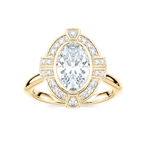 Calla Oval Lab Grown Diamond Vintage Art Deco Halo Engagement Ring