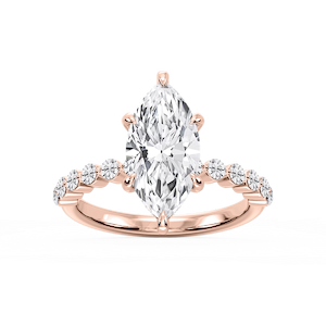 Callie Marquise Lab Grown Diamond Single Shared Prong Hidden Halo Engagement Ring
