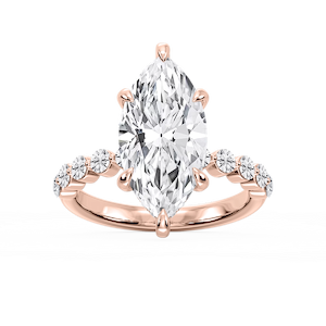 Callie Marquise Lab Grown Diamond Single Shared Prong Hidden Halo Engagement Ring