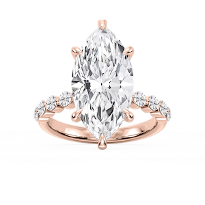 Callie Marquise Lab Grown Diamond Single Shared Prong Hidden Halo Engagement Ring