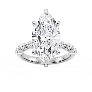 Callie Marquise Lab Grown Diamond Single Shared Prong Hidden Halo Engagement Ring