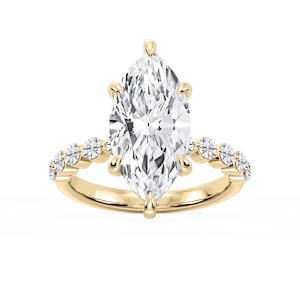 Callie Marquise Lab Grown Diamond Single Shared Prong Hidden Halo Engagement Ring