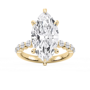 Callie Marquise Lab Grown Diamond Single Shared Prong Hidden Halo Engagement Ring