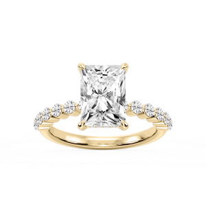 Callie Radiant Lab Grown Diamond Single Shared Prong Hidden Halo Engagement Ring