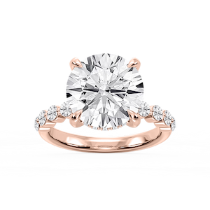 Callie Round Lab Grown Diamond Single Shared Prong Hidden Halo Engagement Ring