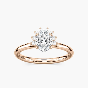Camilla Oval Lab Grown Diamond Half Halo Engagement Ring