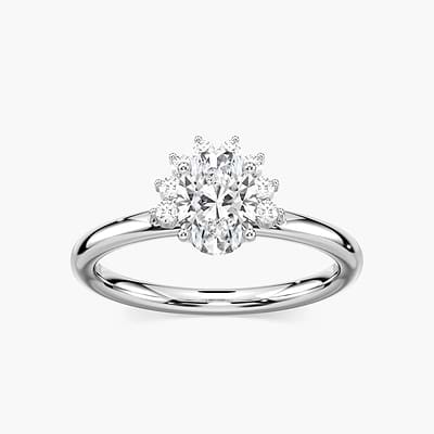 Camilla Oval Lab Grown Diamond Half Halo Engagement Ring