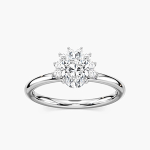 Camilla Oval Lab Grown Diamond Half Halo Engagement Ring
