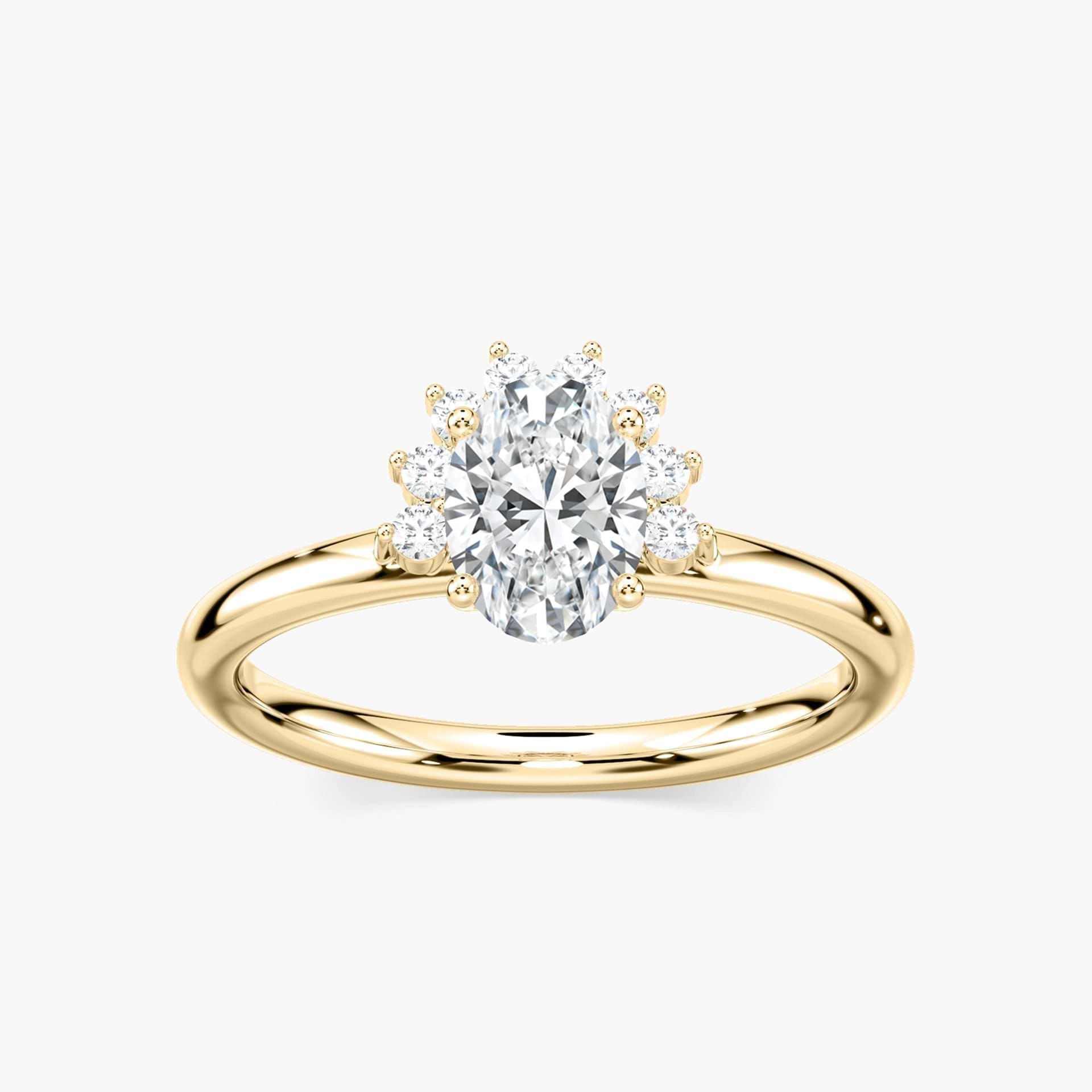 Camilla Oval Lab Grown Diamond Half Halo Engagement Ring