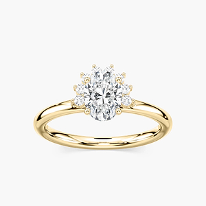 Camilla Oval Lab Grown Diamond Half Halo Engagement Ring