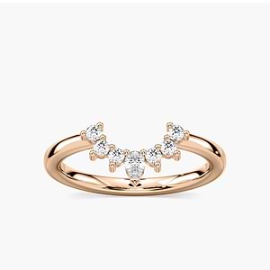 Camilla 1/5 ctw Pear and Round Lab Grown Diamond Fan Curved Band
