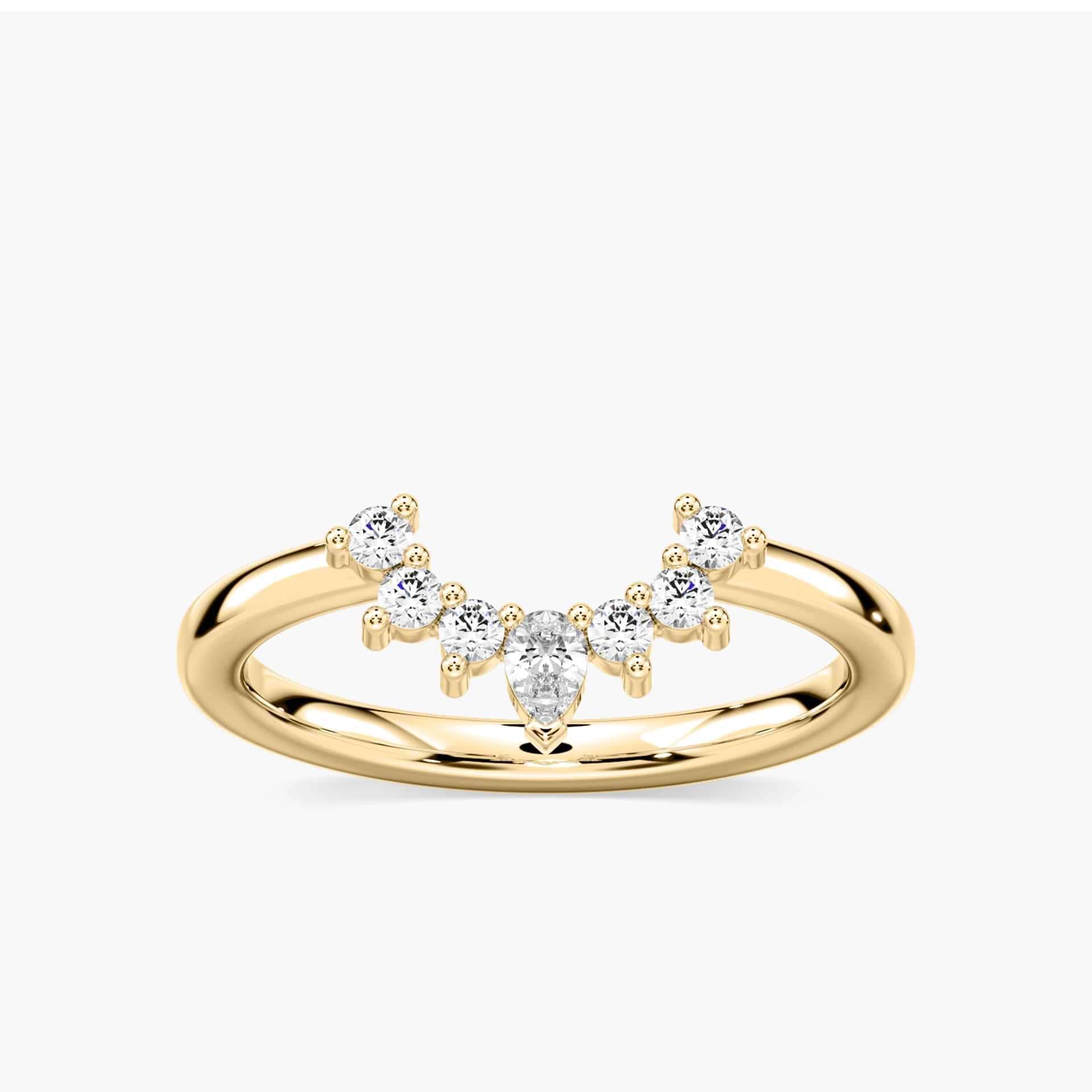 Camilla 1/5 ctw Pear and Round Lab Grown Diamond Fan Curved Band
