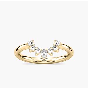 Camilla 1/5 ctw Pear and Round Lab Grown Diamond Fan Curved Band