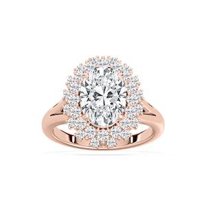 Campbell 3 ¾ ctw Oval Lab Grown Diamond Halo Split Shank Engagement Ring