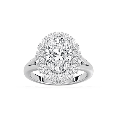 Campbell 3 ⅞ ctw Oval Lab Grown Diamond Halo Split Shank Engagement Ring