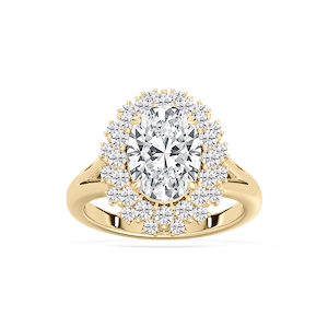 Campbell 3 ⅞ ctw Oval Lab Grown Diamond Halo Split Shank Engagement Ring