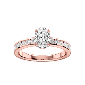 Candice Oval Lab Grown Diamond Channel Set Hidden Halo Engagement Ring