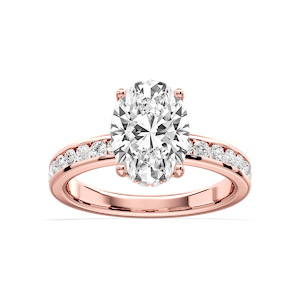 Candice Oval Lab Grown Diamond Channel Set Hidden Halo Engagement Ring