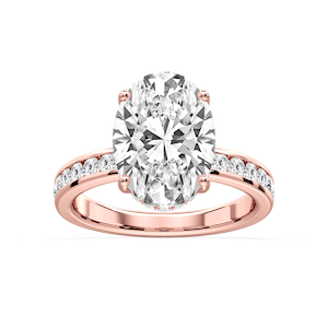 Candice Oval Lab Grown Diamond Channel Set Hidden Halo Engagement Ring