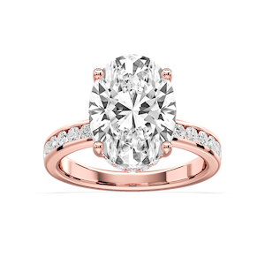 Candice Oval Lab Grown Diamond Channel Set Hidden Halo Engagement Ring