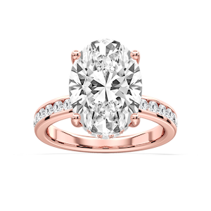 Candice Oval Lab Grown Diamond Channel Set Hidden Halo Engagement Ring