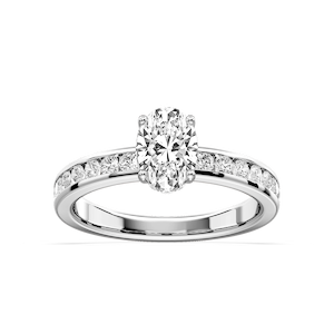 Candice Oval Lab Grown Diamond Channel Set Hidden Halo Engagement Ring