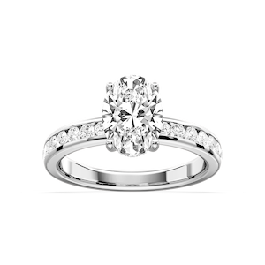 Candice Oval Lab Grown Diamond Channel Set Hidden Halo Engagement Ring