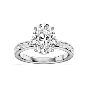 Candice Oval Lab Grown Diamond Channel Set Hidden Halo Engagement Ring